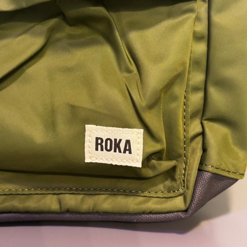 ROKA London Willesden B Recycled Nylon Sling Crossbody Bag Olive Avocado NWT - Picture 2 of 7